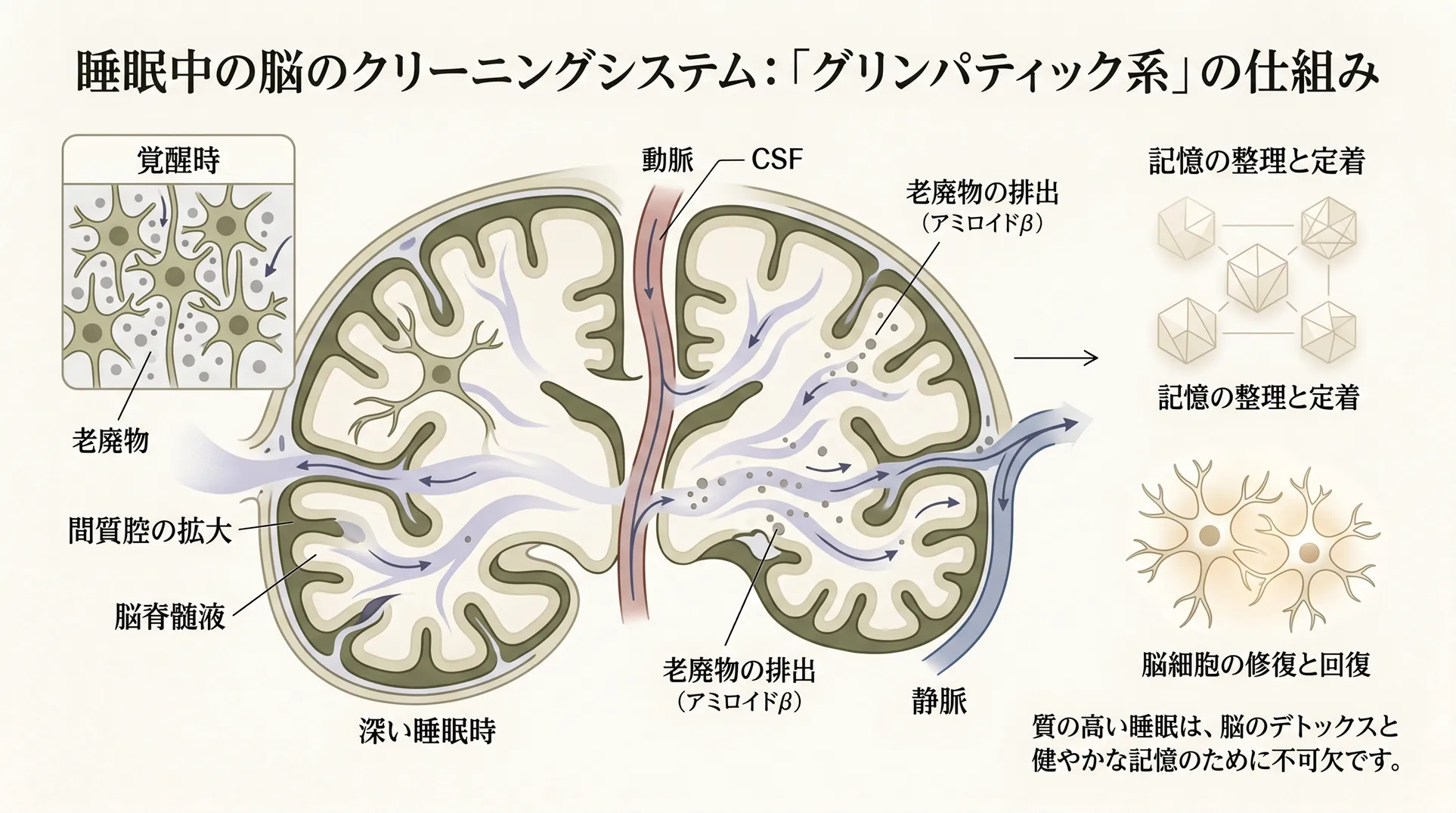 脳が整う生活習慣のイメージ。朝の自然光の中で紙の本を読み、手書きノートで思考を整理する静かな空間。