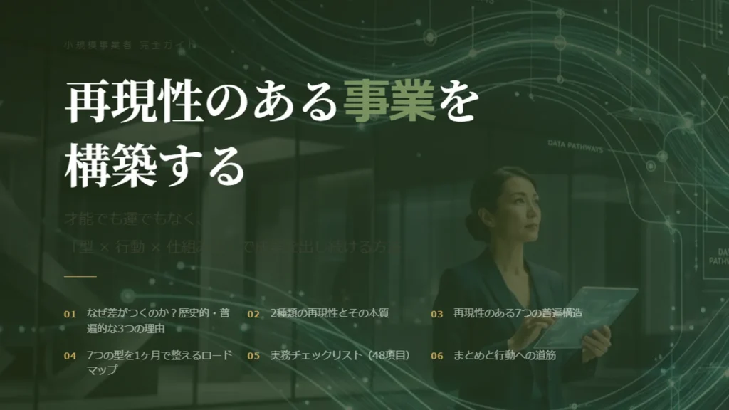 1ヶ月で事業が回り出す 再現性ある事業設計